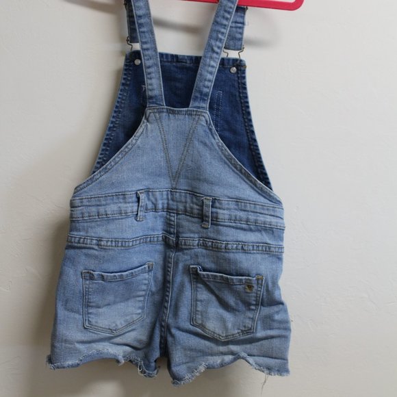 Girls Jessica Simpson Denim Shorts Overalls with Crochet Size 10 - Picture 3 of 10